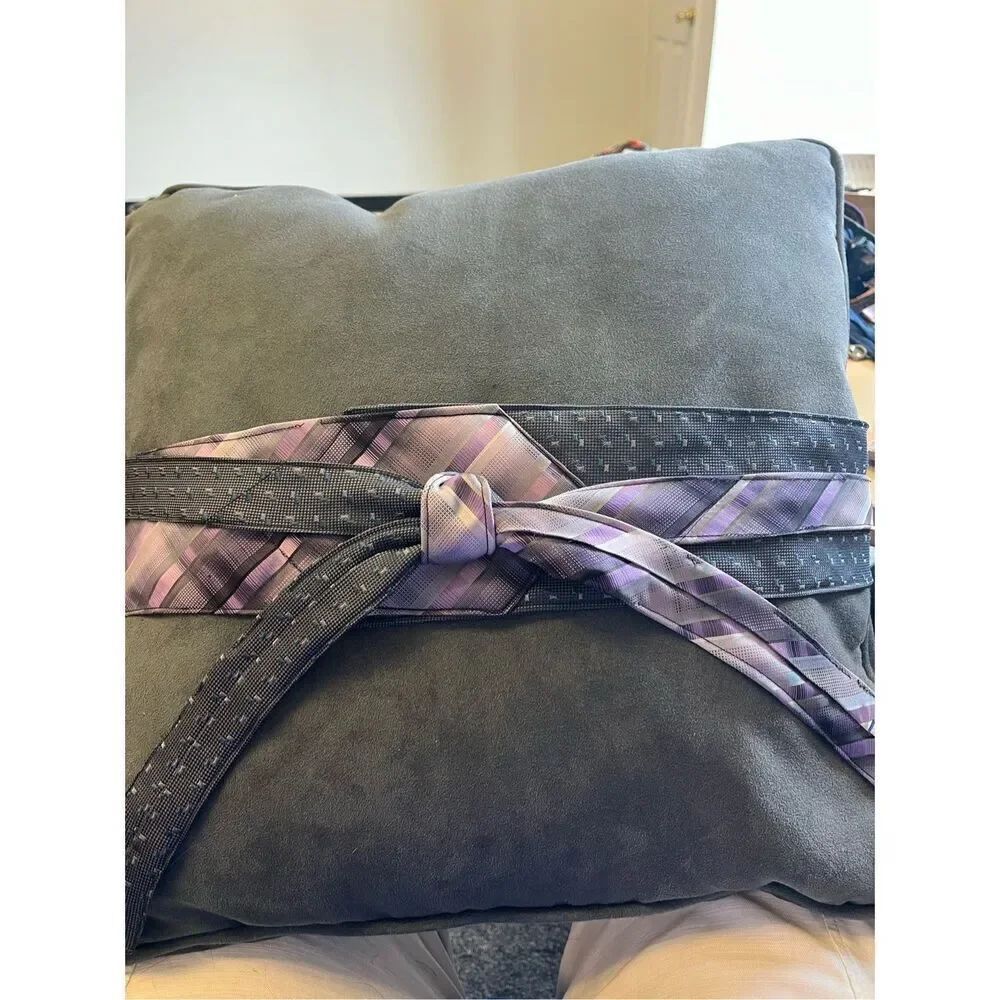 Christina Ivory Up Cycled Neck Toe Obi Belt Purple & Gray O/S NWOT